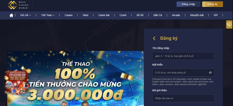 Hướng dẫn đăng ký CasinoMCW