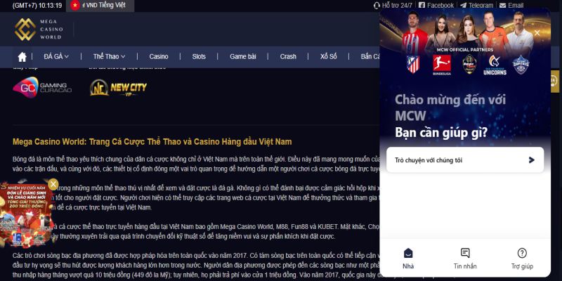 Những lưu ý khi liên hệ Casinomcw